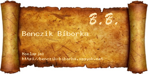 Benczik Bíborka névjegykártya